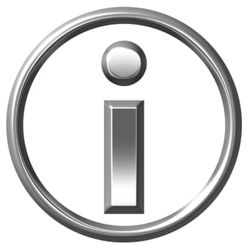 3D Silver Information Symbol