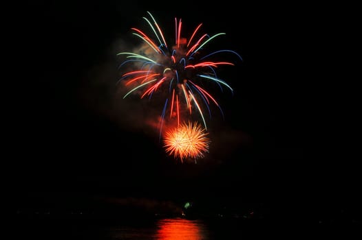 Red And Green Fireworks