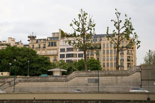 Paris and the river Seine at sunset