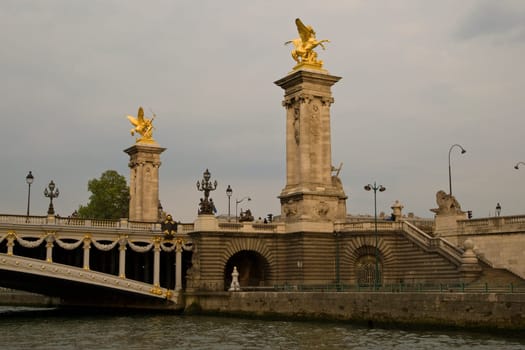 Paris and the river Seine at sunset