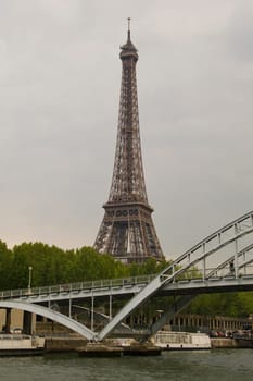 Paris and the river Seine at sunset