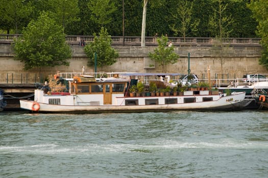 Paris and the river Seine at sunset