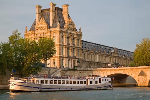 Paris and the river Seine at sunset