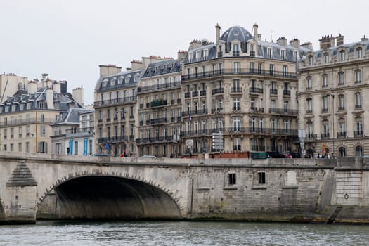 Paris and the river Seine at sunset
