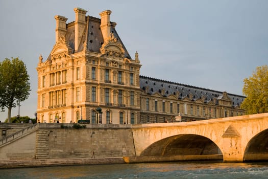 Paris and the river Seine at sunset