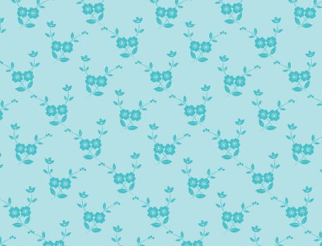 blue seamless flower background