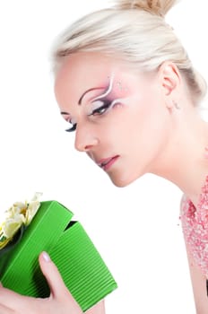 Woman with face art