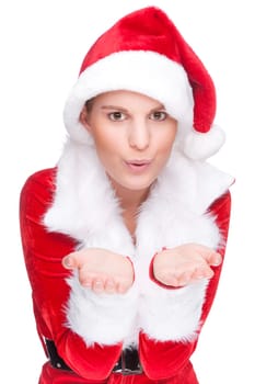 Woman in Santa Claus costume