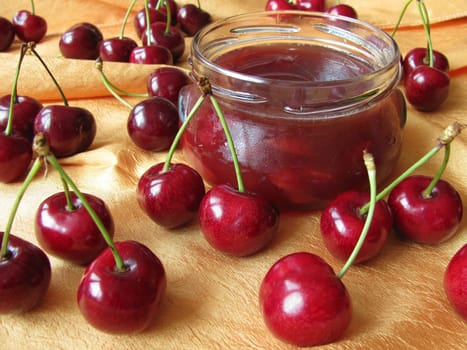 Homemade cherry jam