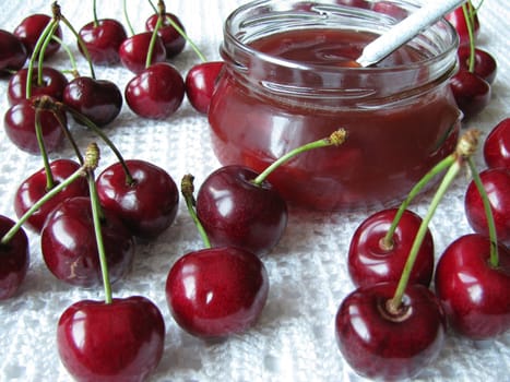 Homemade cherry jam
