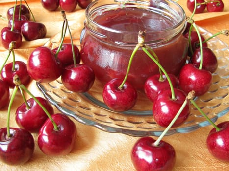 Homemade cherry jam