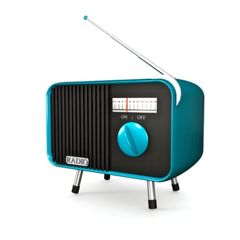 Turquoise retro radio