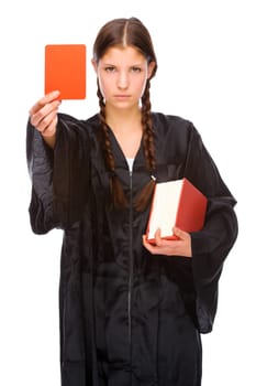 Lawyer with red card