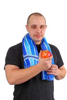 Sportsman with apple