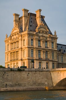 Paris and the river Seine at sunset