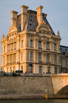 Paris and the river Seine at sunset