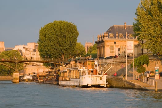 Paris and the river Seine at sunset