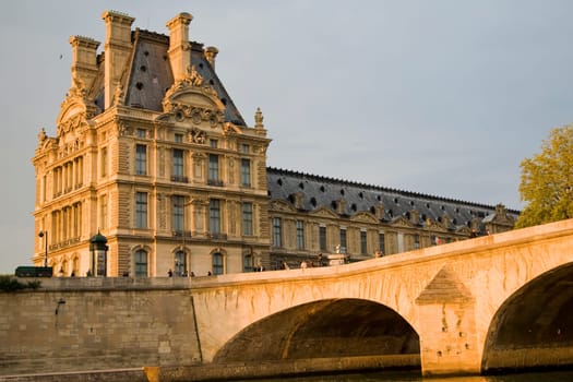 Paris and the river Seine at sunset
