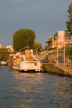 Paris and the river Seine at sunset