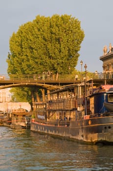 Paris and the river Seine at sunset