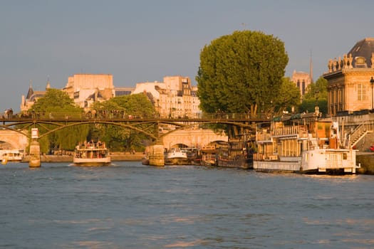 Paris and the river Seine at sunset