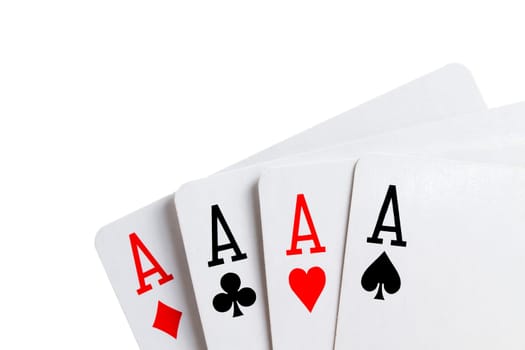 Four Aces Standing on White
