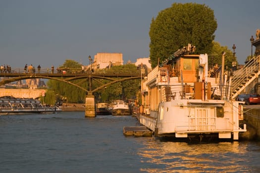 Paris and the river Seine at sunset