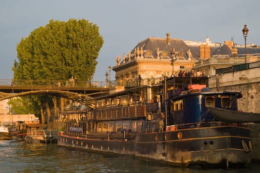 Paris and the river Seine at sunset