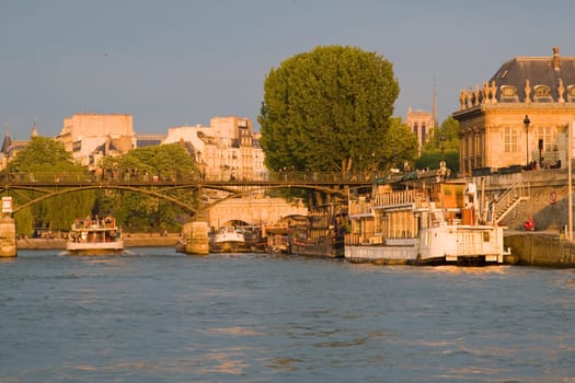 Paris and the river Seine at sunset