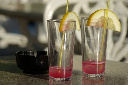 Empty cocktail glass