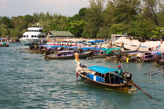 Harbour harbour basin longtail boat