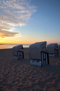 Beach chairs in the evening