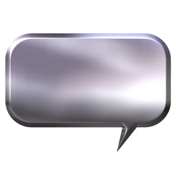 3D Silver Speech Bubble