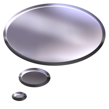 3D Silver Thought Bubble