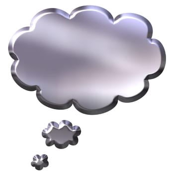 3D Silver Thought Bubble
