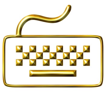 3D Golden Keyboard