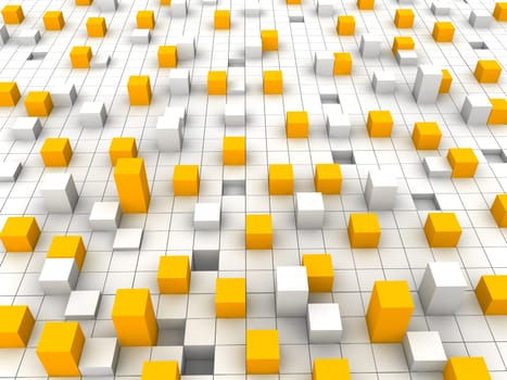 Orange and white blocks