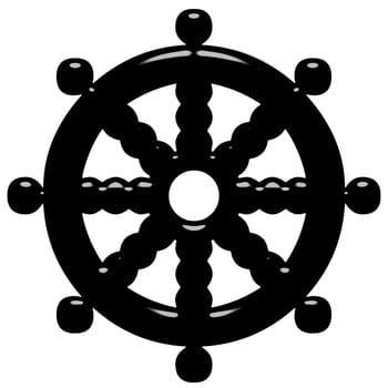 3D Buddhism Symbol Wheel of Dharma