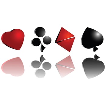 3d gambling cards symbols