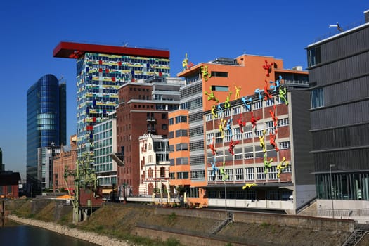 Artistic façade of the building in the Media Harbour