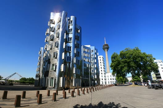 Gehry Buildings and Rhine Tower