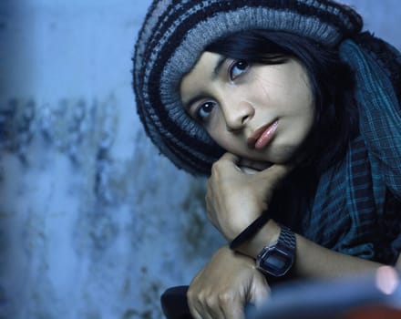 woman in scarf