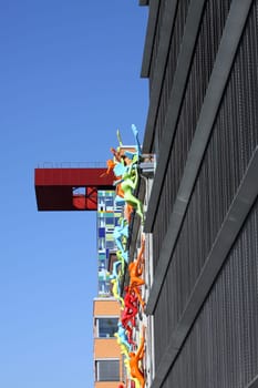 Artistic façade of the building in the Media Harbour