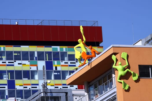 Artistic façade of the building in the Media Harbour