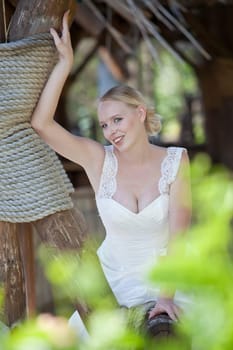 happy bride outdoor