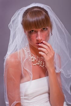 bride in tears