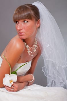 sensual bride with flower