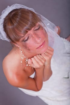 sad bride crying