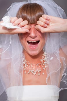 crying bride