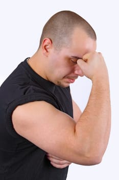Showing biceps